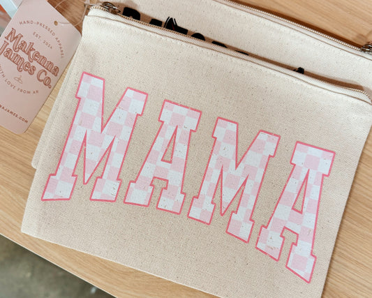 mama pink varsity accessory bag