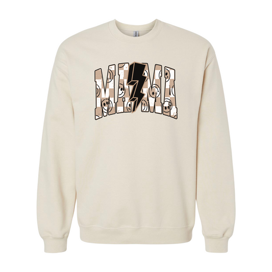 mama tan checkered sweatshirt